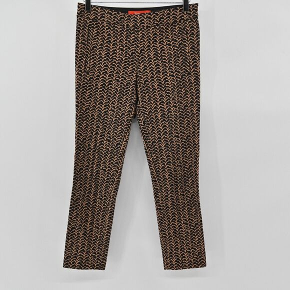 ANTHROPOLOGIE Pants Womens Size 4 Cartonnier Charlie Ankle Brown Black Print - Picture 4 of 13
